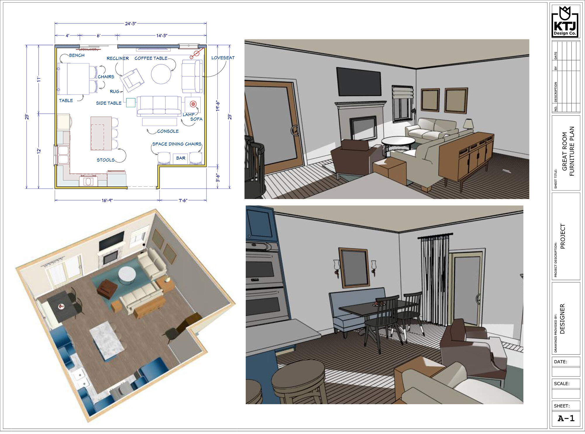 ABOUT THIS PRESENTATION: You get a dimensioned to scale floor plan so you know where everything goes and are confident it will all fit in your room (and through the door!) We also give you 3D perspectives and an isometric view to help you visualize …