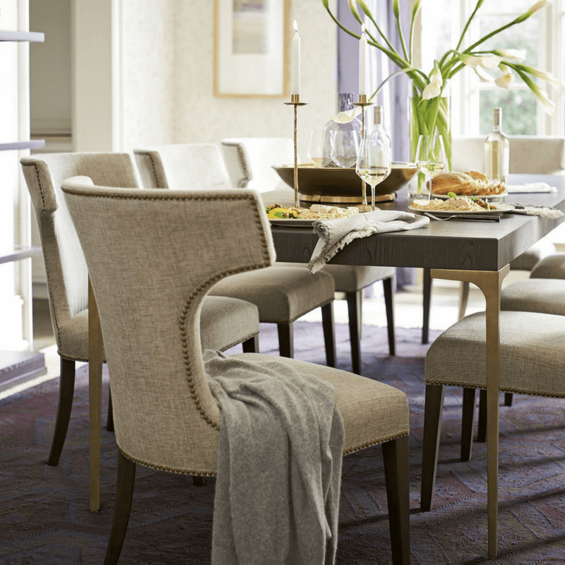 You can pick all sorts of seating for your dining room. You can have all the chairs match, or you can mix and match the chairs - just make sure something ties them together such as the same