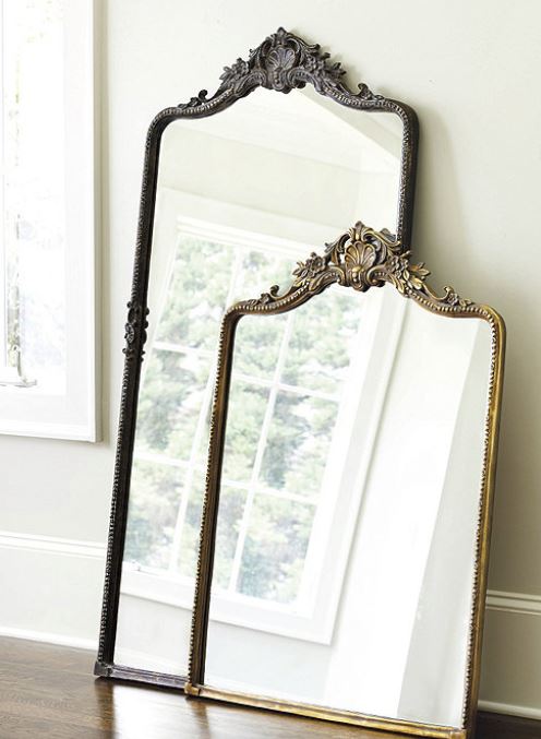 Beaudry MirrorOld world glamour is reflected in every detail of our Beaudry Mirror. Perfect for an entry or above a vanity. Surrounded in a beaded frame of hand-forged iron with flowing corner scrolls and elegant shell crest.Dimensions: 45x32: 45" X…