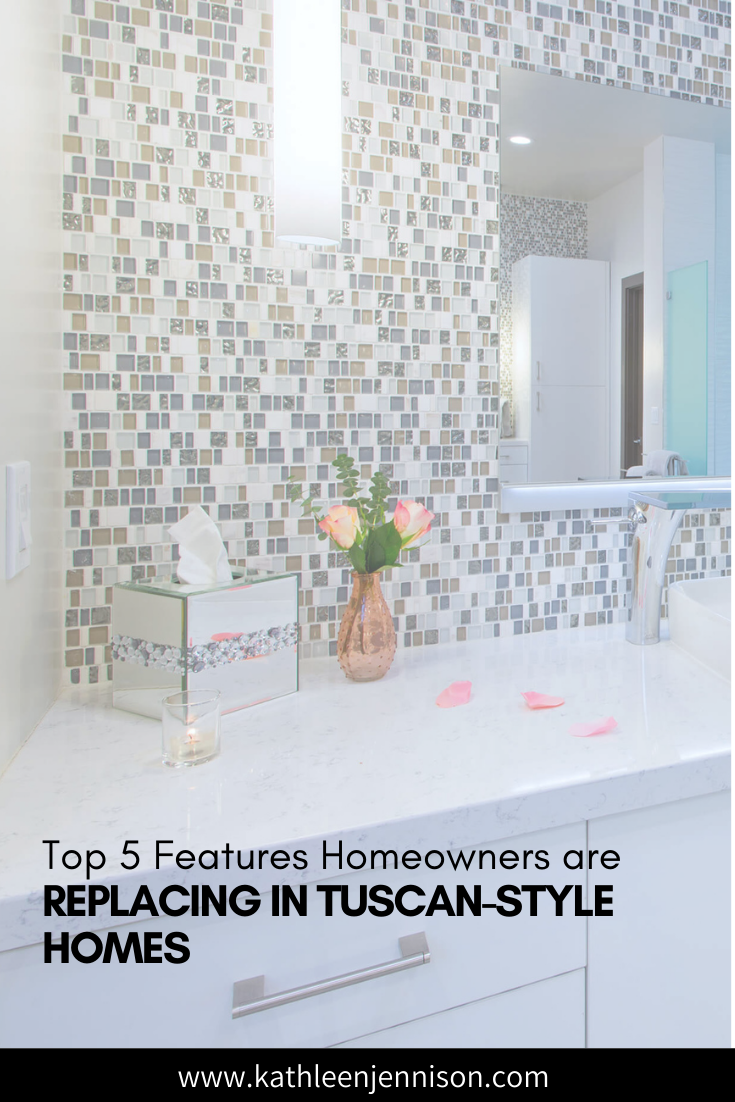 modern bathroom white glossy cabinets and glass backsplash tile