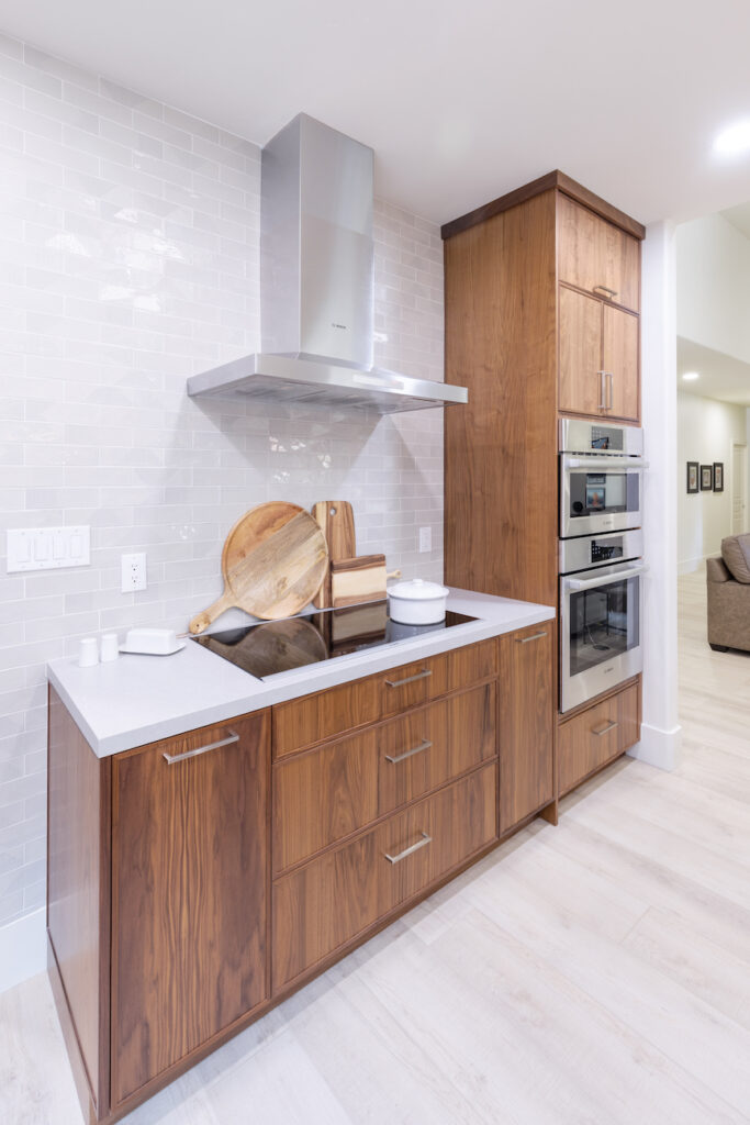 Kitchen Stainless Stove Hood Wooden Cutting Boards