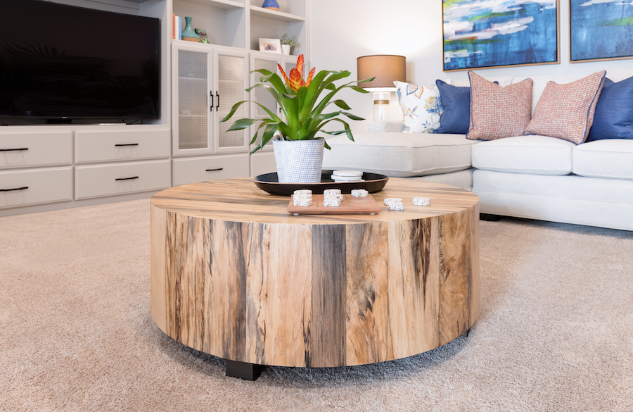 Ktj Design Co Round Wood Coffee Table Modern Interior Design Stockton California