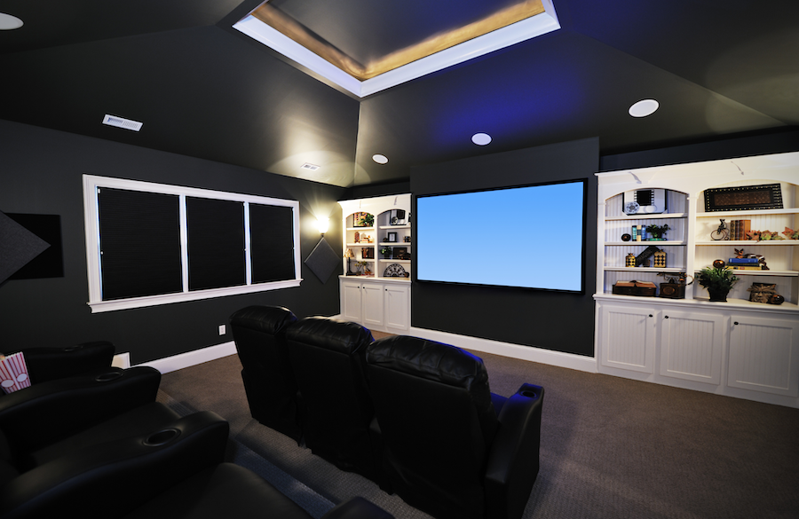 Ktj Design Co Stockton Ca Designing A Luxury Home Theater Comfortable Leather Seats Large Screen With Build In Cabinets Contemporary Interior Design