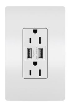 usb chargers with duplex 15a tamper-resistant outlets white-legrand-radiant-collection