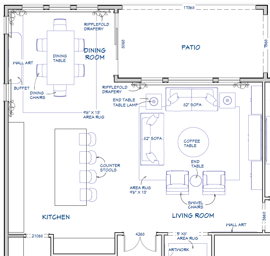 Great Room Furniture Plan