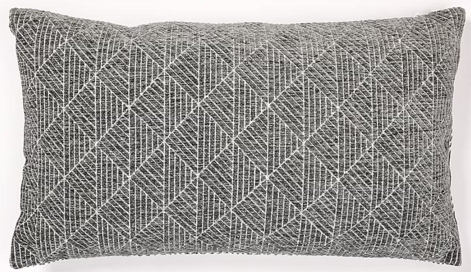 Freshmint Geometric Chenille 14x25 Charcoal Gray Pillow