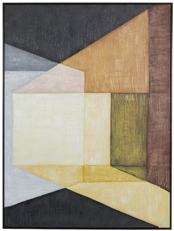 Grayson Lane 39 X 29 In Colorblock Shape Framed Wall Art Black Frame Abstract Canvas