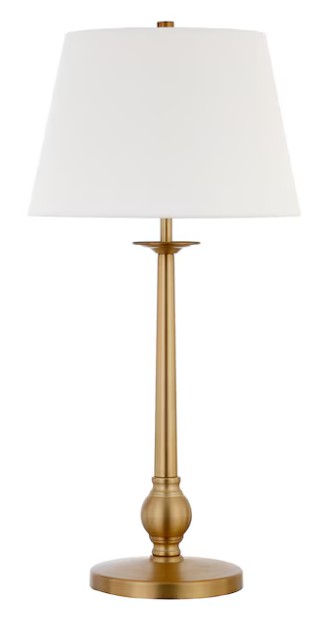 Hailey Home Wilmer 28 In Brass Onoff Switch Table Lamp With Linen Shade