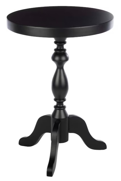 Kate And Laurel Bellport 20.00 In W X 24.25 In H Black Composite Round Rustic End Table