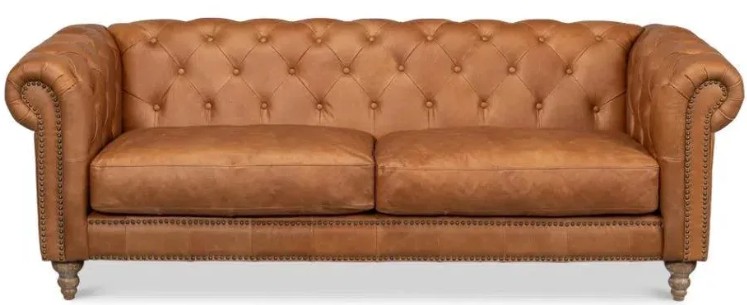 Loomlan Chesterfield Kingston Sofa Tan Leather