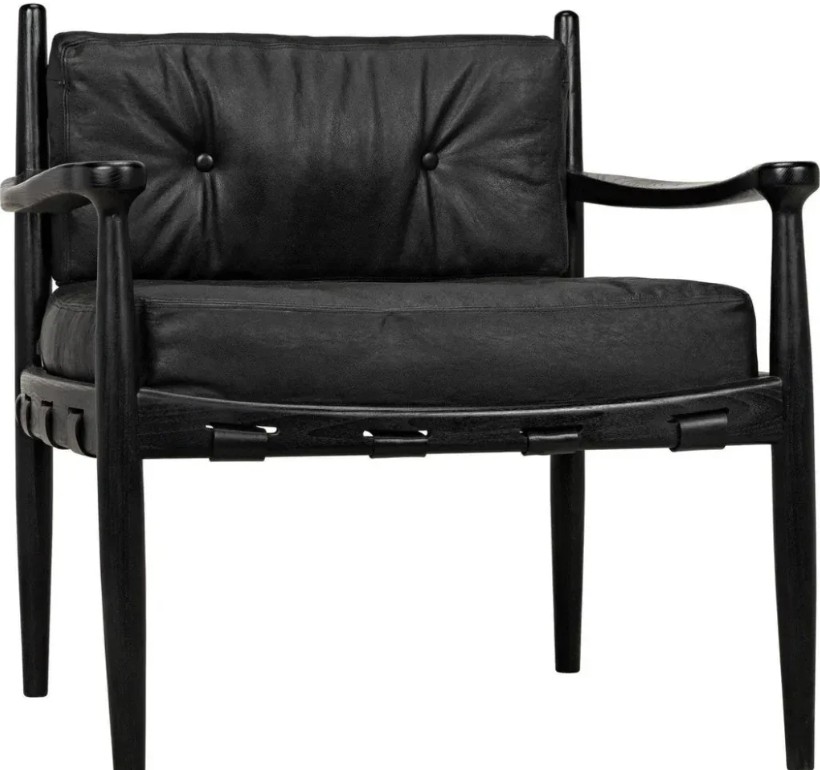 Loomlan Fogel Wood Black Lounge Chair