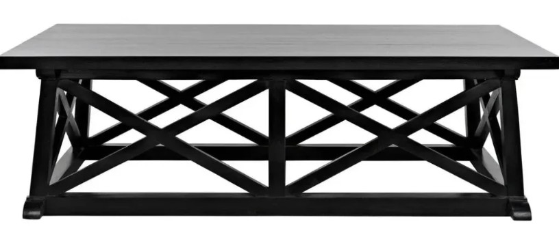 Loomlan Sutton Wood Black Rectangle Coffee Table