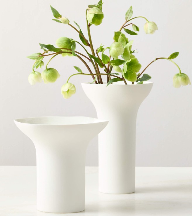 Ltk Flora White Porcelain Vases Set Of 2