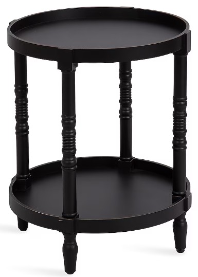 Lavish Home Round Pedestal Side Table 15.75 In W X 22.05 In H Black Wood Round