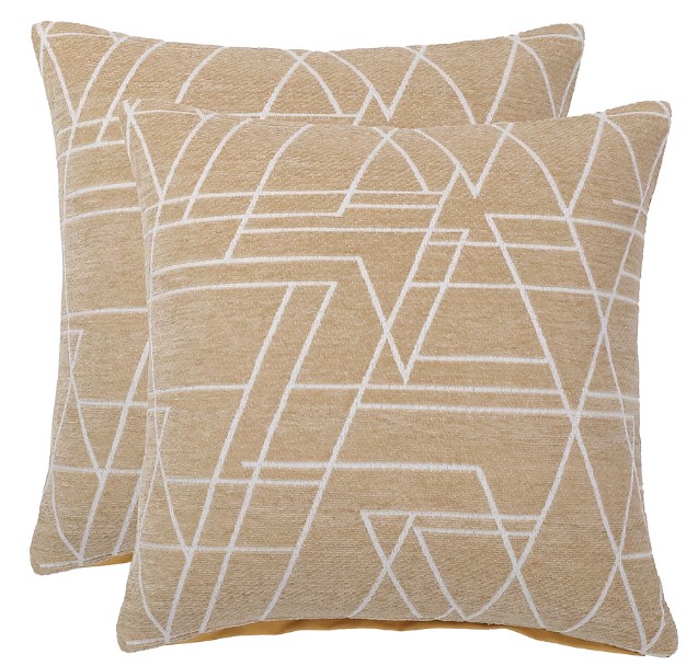 Unique Bargains 2 Pcs Woven Textured Chenille Pillow Shams Pale Brown Shop Lowes