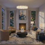 Warm Sophisticate Living Room Dusk Fb