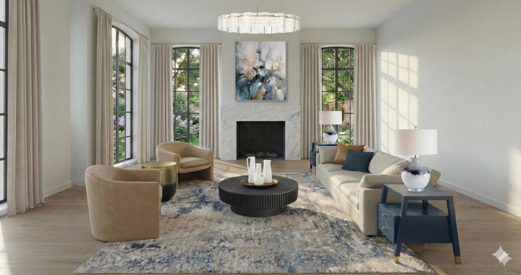 Warm Sophisticate Living Room Fb