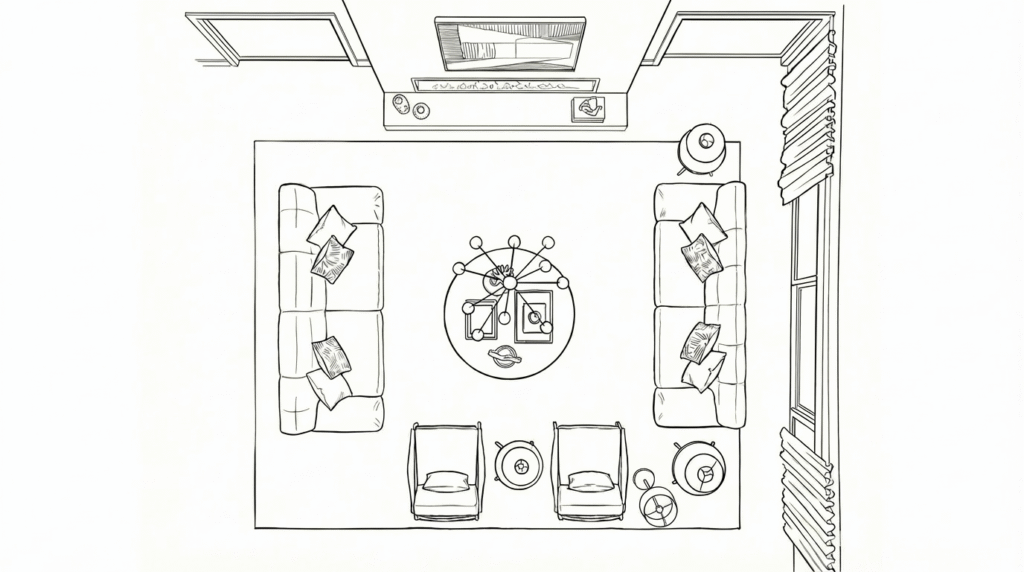 Modern Chci Living Room Furniture Plan
