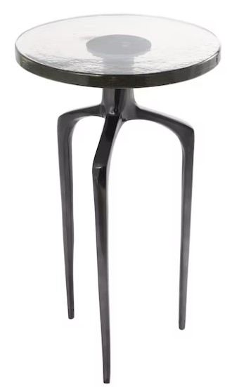 Neutral Modern Living Room Grayson Lane 12 9 In W X 22 15 In H Black Glass Round Modern End Table