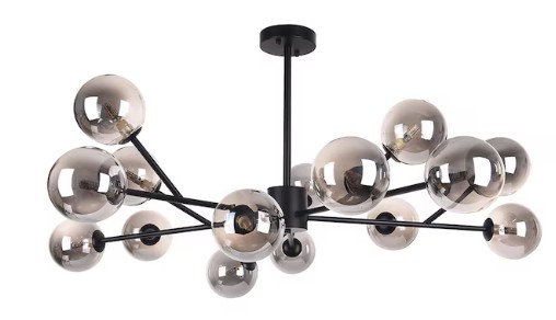 Neutral Modern Living Room Rennnsan Charlie 15 Light Contemporary Chandelier