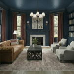 Warm Traditional Living Room Rending Focal Point