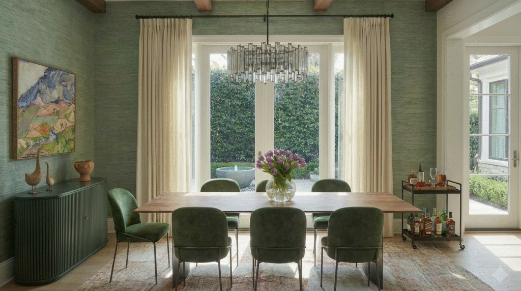 Bar Cart Styled With Black Metal Frame And Glassware