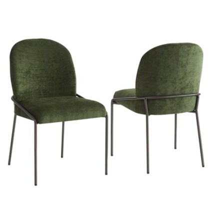 Christopher Knight Home Hanville Set Of 2 Green Modern Dining Chairs With Bronze Iron Frame