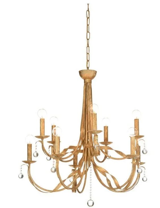 Loomlan Wildwood Reed Gold Crystal Design Small Chandelier