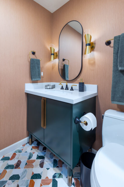 ktj-design-co-forest-inspired-bathroom-remodel-with-deep-green-vanity-marble-mosaic-floor-terracotta-wallpaper-brass-fixtures-95236-ho9a0187-2