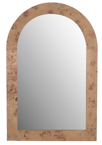24w X 36h Arch Brown Framed Wall Mirror