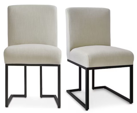 Maison Boucle Set Of 2 Beige Dining Chairs