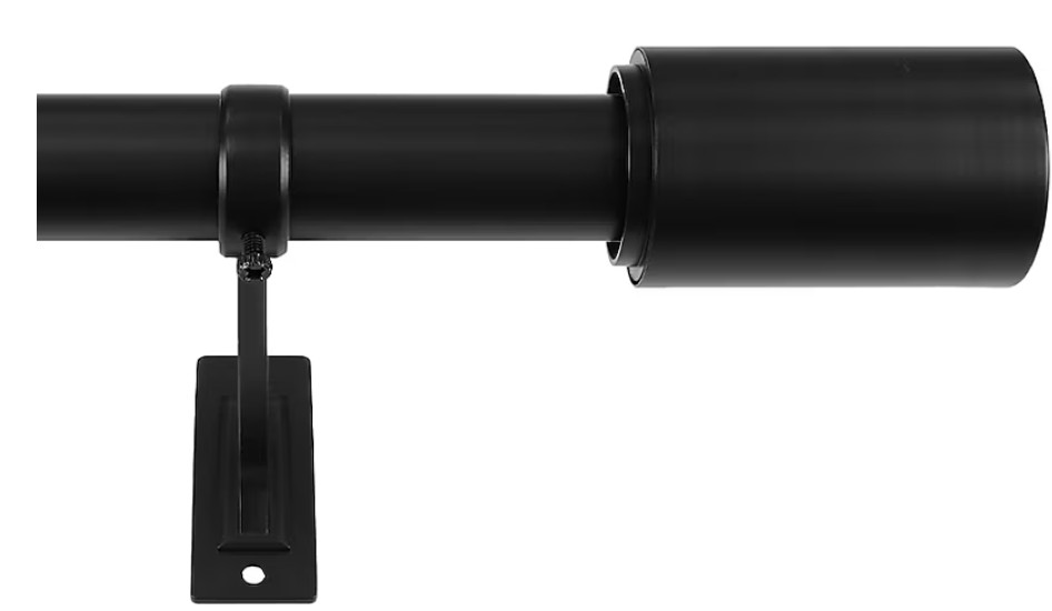 Origin 21 72 In To 144 In Matte Black Iron Single Curtain Rod With Finals