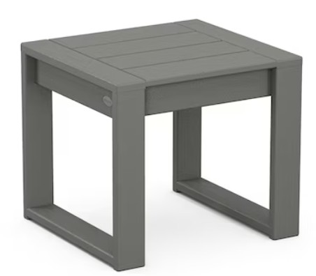 Gray square outdoor side table for patio seating
