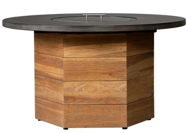 Teal Hexagonal Outdoor Fire Table