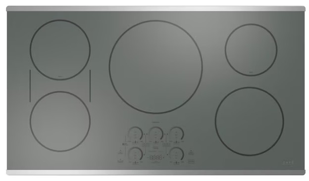 Cafe 36in 5 Burner Stainless Steel Smart Compatible Induction Cooktop With Bridge Element