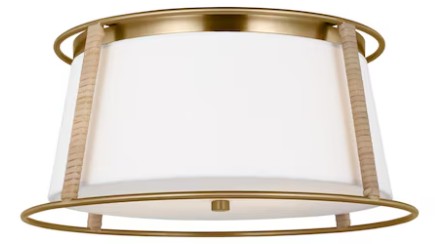 Scott Living Cortes 13 5 In Satin Brass Indoor 2 Light Flush Mount