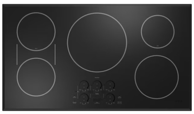 Black Café 36-inch smart induction cooktop for a warm modern kitchen design