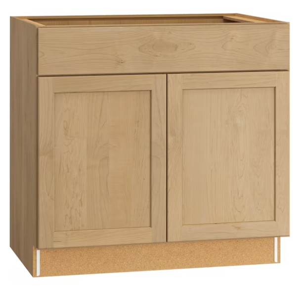 Light wood kitchen cabinet with natural finish for the Heartline Kitchen Collection