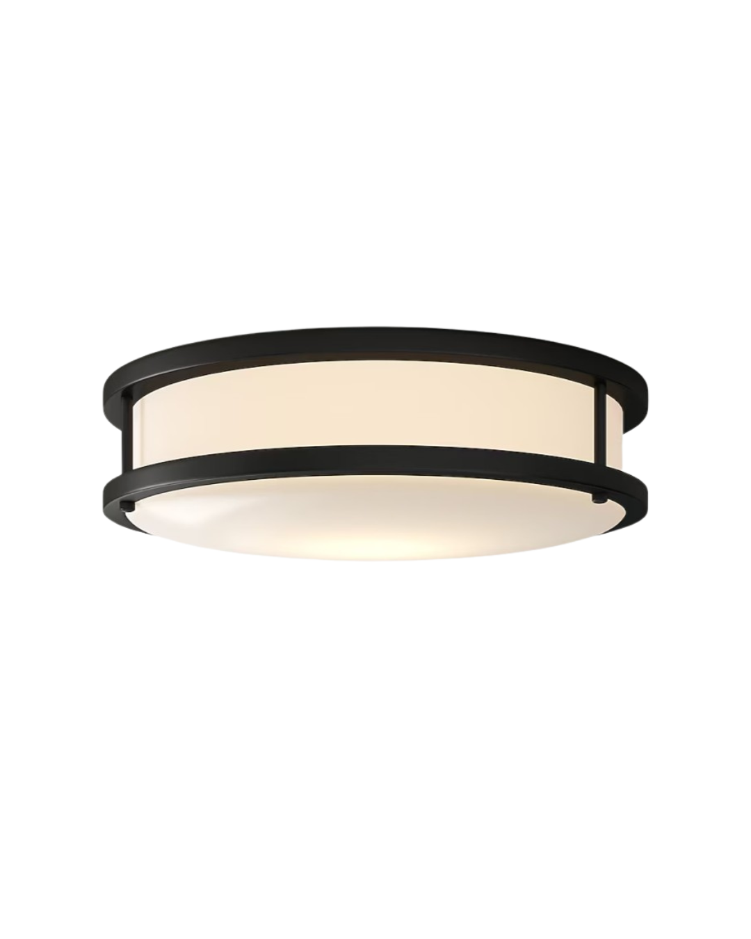 Matte black LED flush mount light for the Heartline Kitchen Collection kitchen design
