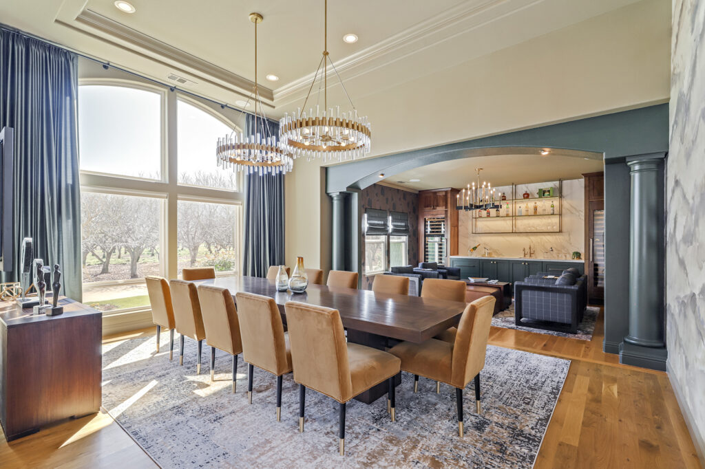 Dining Room Gold Velvet Chairs Wood Table Linden Ca Ktj Design Co 07